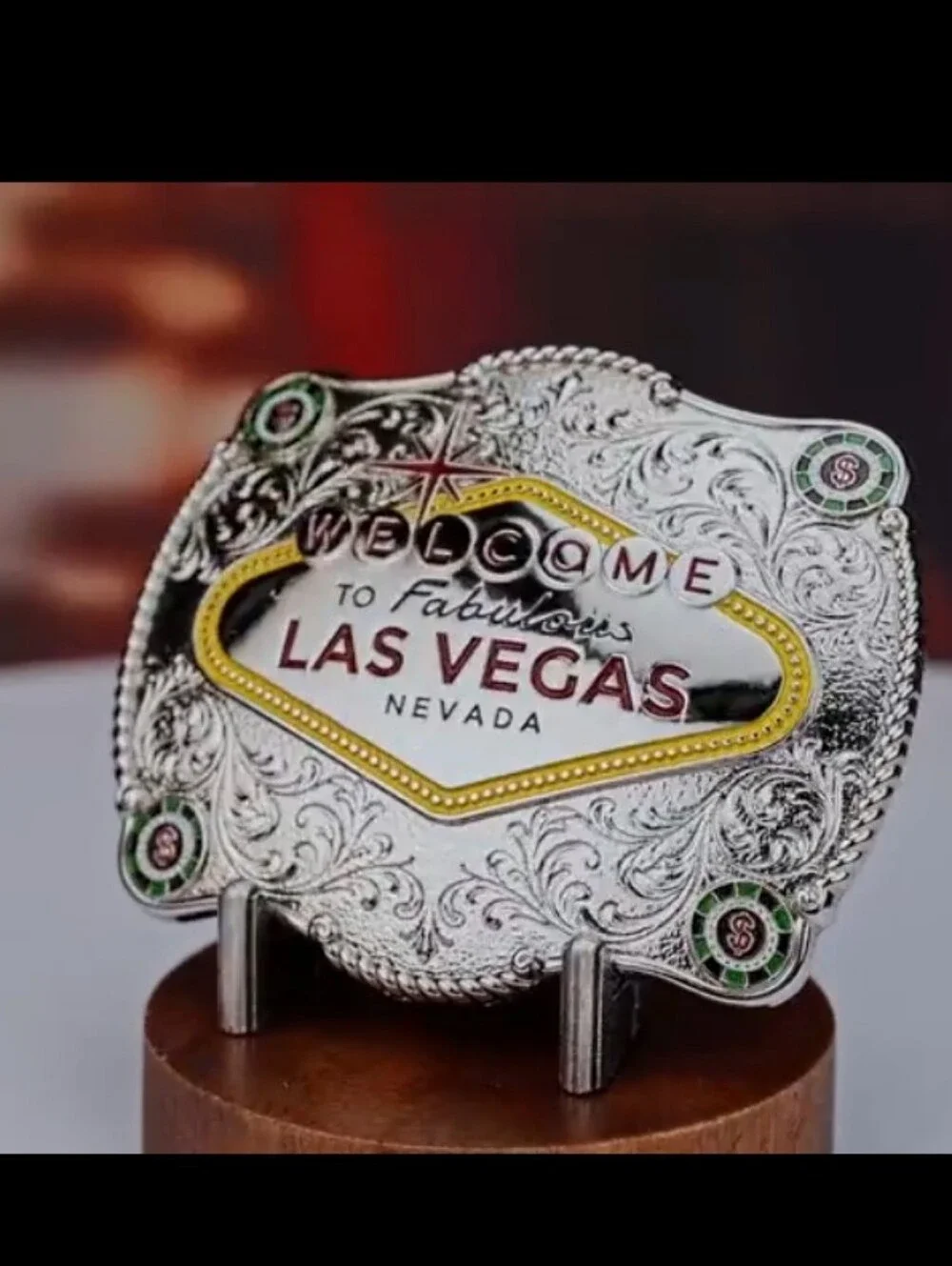 New Western Welcome to Fabulous Las Vegas In Silver Or Gold Belt Buckle